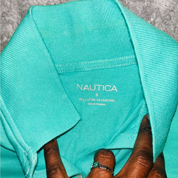 Aqua Colored Polo Short Sleeved Shirt - Picture 3 of 4